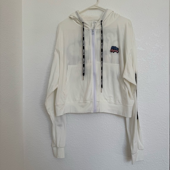 Salty Honey Jackets & Blazers - White Salty Honey Patriotic Zip-Up Hoodie